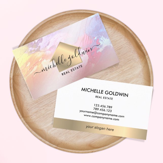 Real Estate Professional Modern Script House Busin Business Card (Creator Uploaded)