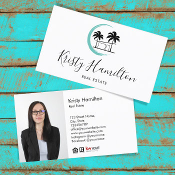 Real Estate Professional Palm Beach House Photo Bu Business Card by smmdsgn at Zazzle
