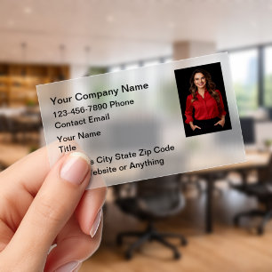 Real Estate Professional Photo Clear Business Card Cards