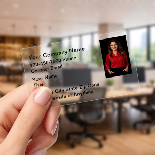 Real Estate Professional Photo Clear Business Card Cards