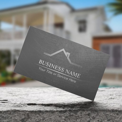 Customizable Real Estate Professional Realtor Grunge Metal Business Card