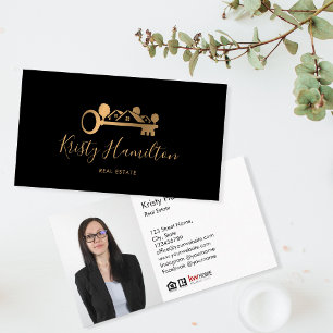 real estate professional realtor key add photo  bu business card