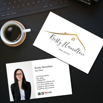 Real Estate Professional Realtor Key Add Photo  Bu Business Card by smmdsgn at Zazzle