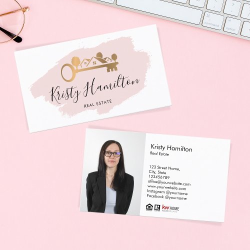 real estate professional realtor key add photo  bu business card