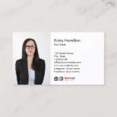 real estate professional realtor key add photo bus business card (Back)