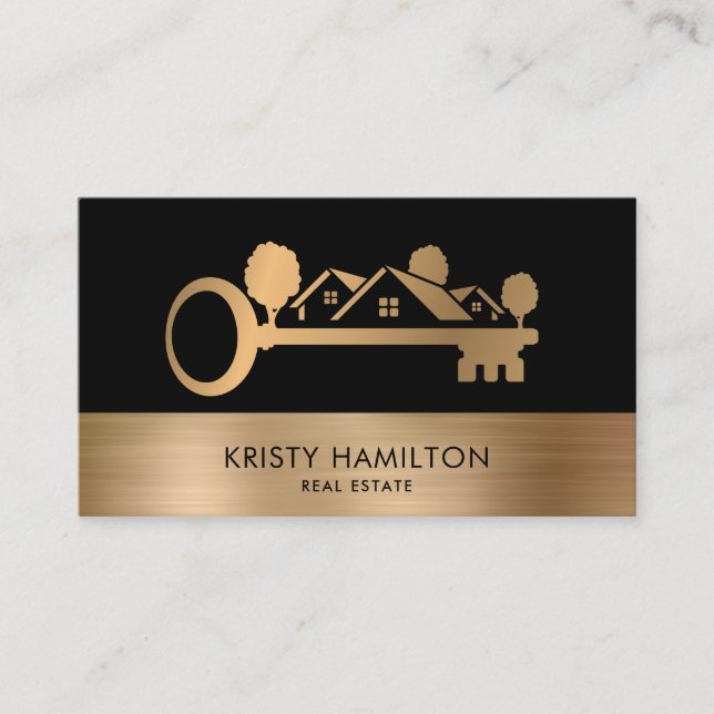 real estate professional realtor key add photo bus business card (Front)
