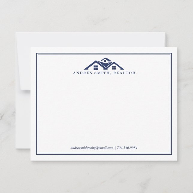  Real Estate Professional Stationery Realtor  Note Card (Front)