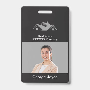 Real Estate Promotional Black & Gold Name Tag Badge
