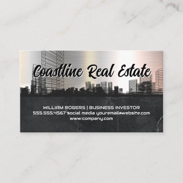 Real Estate Properties | Blue Print  Business Card (Front)