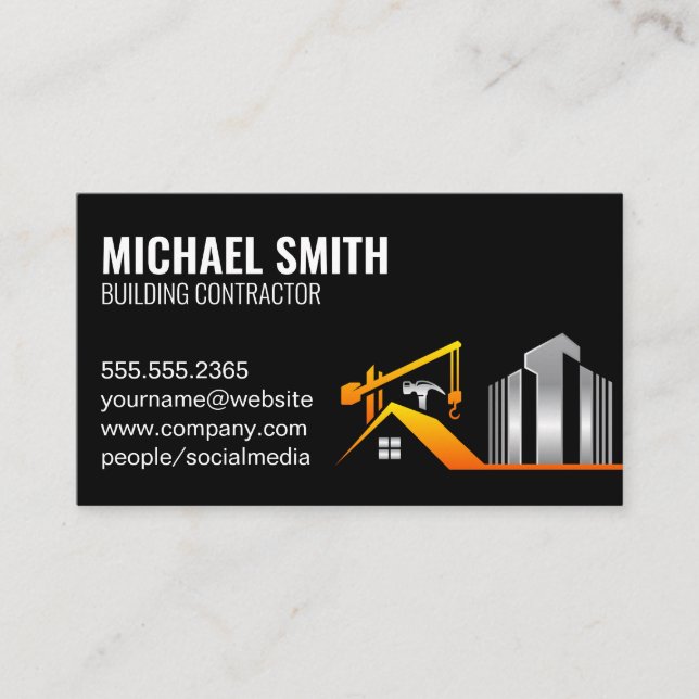 Real Estate Properties | Hammer | Winch  Business Card (Front)