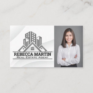 Real Estate Properties Logo Business Woman Business Card
