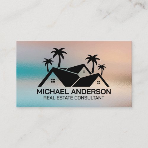 Real Estate Properties  Roof and Trees Business Card