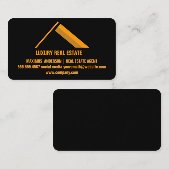 Real Estate Property Black  Business Card (Front/Back)