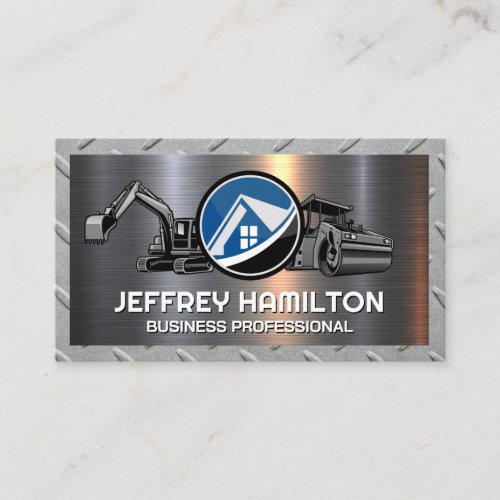 Real Estate Property  Construction Vehicles Business Card