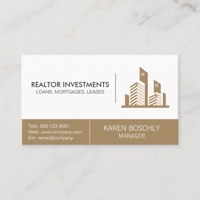 Real Estate Property Logo Business Card (Front)