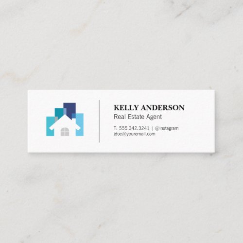 Real Estate  Property Management  Home Icon Mini Business Card
