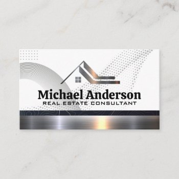 Real Estate Property Metallic Trim | Professional Business Card by lovely_businesscards at Zazzle