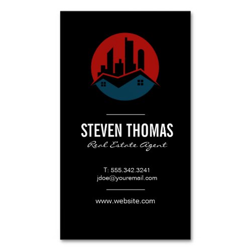 Real Estate Property  Residential Commercial Logo Business Card Magnet