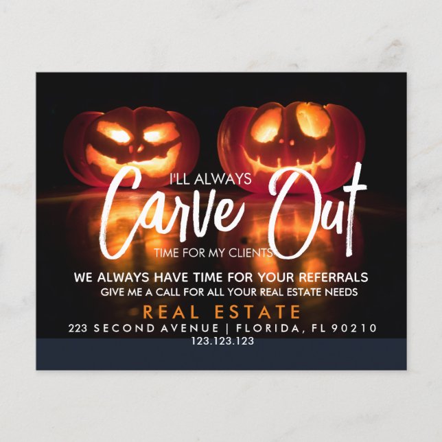 real estate pumpkin referrals Announcement  Flyer (Front)