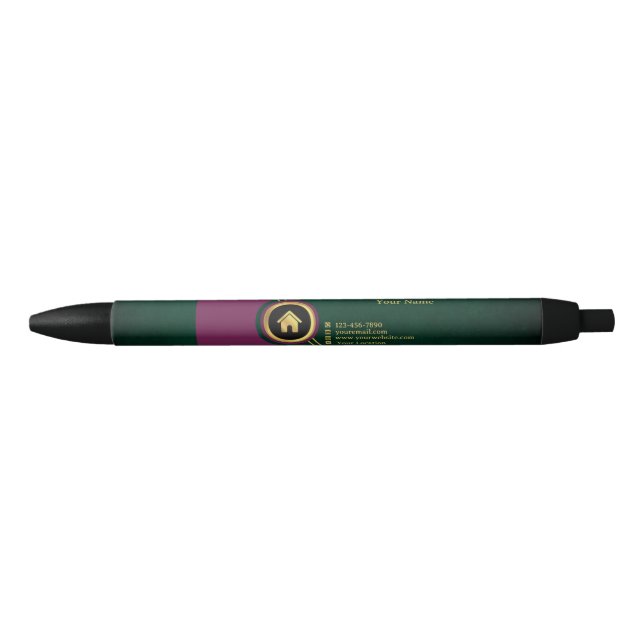 Real Estate Purple Black Gold with House Pen (Front)