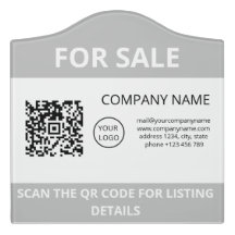 REAL ESTATE QR CODE FOR SALE LISTING GREY