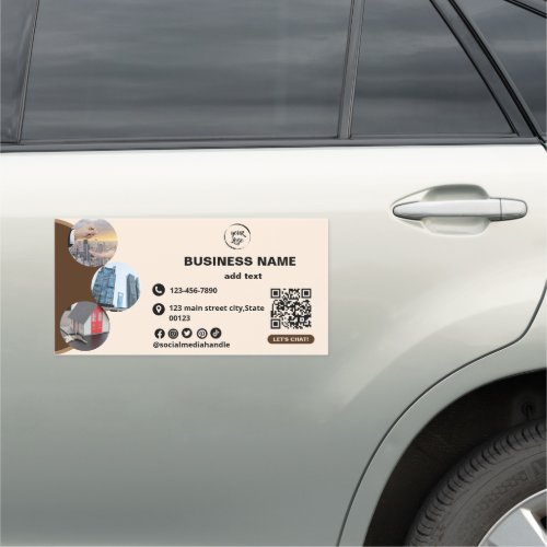 Real Estate Qr Code Photo Business Car Magnet