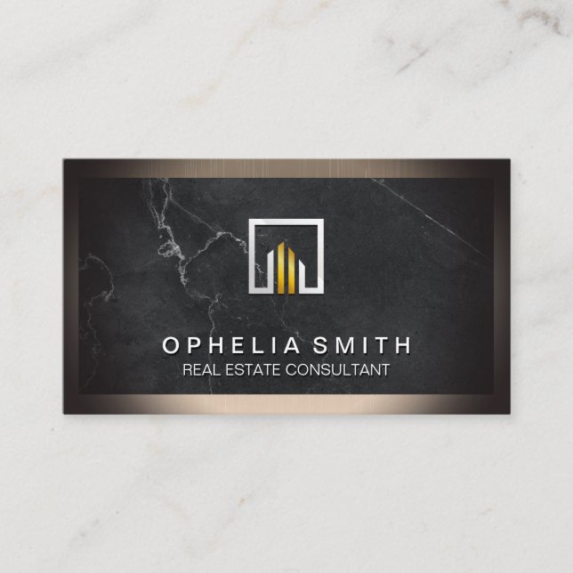 Real Estate | Realtor Agent | Executive Marble Business Card (Front)