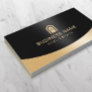 Real Estate Realtor Black & Gold Custom House Logo Business Card