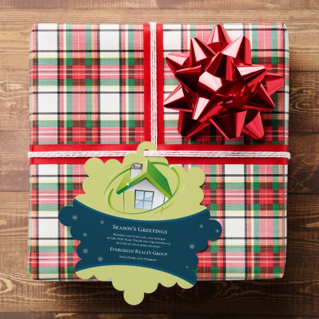 Real Estate Realtor Christmas Greeting Keepsake Ornament Card (Insitu (Gift))