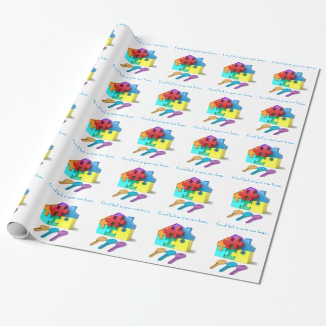 Real Estate, Realtor, estate agent, New Home Wrapping Paper (Unrolled)