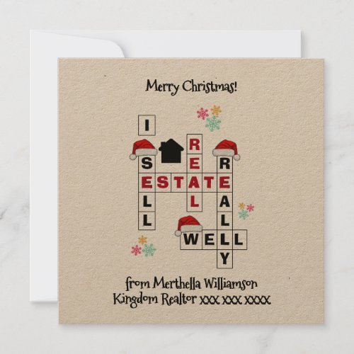 Real Estate Realtor Gift CHRISTMAS Kraft Card