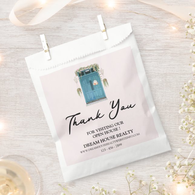 Real Estate Realtor Open House Goodie Favor Bag (Clipped)