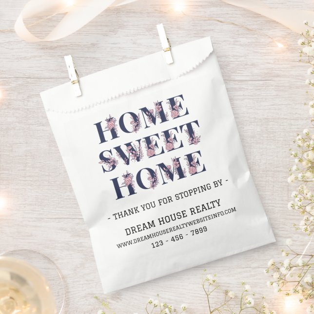 Real Estate Realtor Open House Promotional  Favor Bag (Clipped)