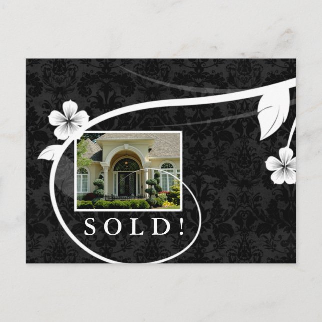 Real Estate / Realtor Postcard Customizable Black (Front)