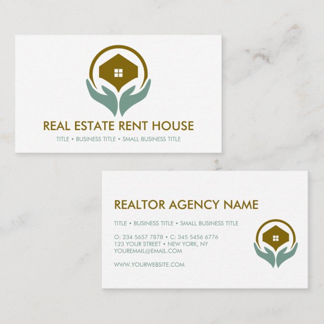 Real Estate Realtor Rent House Business Card (Front/Back)