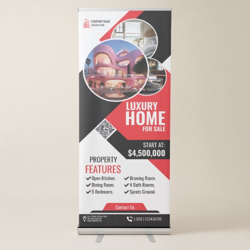 Real Estate _ Red Retractable Banner