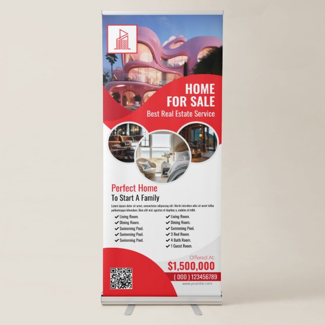 Real Estate - Red Retractable Banner (Front)