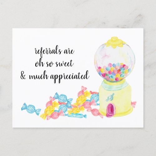 Real Estate Referral Candy Sweets Postcard