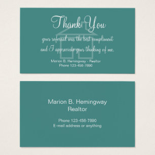 Real Estate Referral Thank You