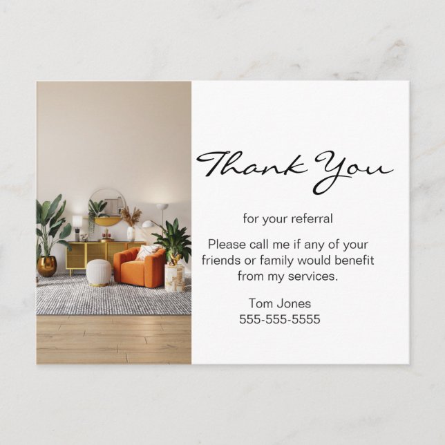 Real Estate Referral Thank You Card – Editable (Front)