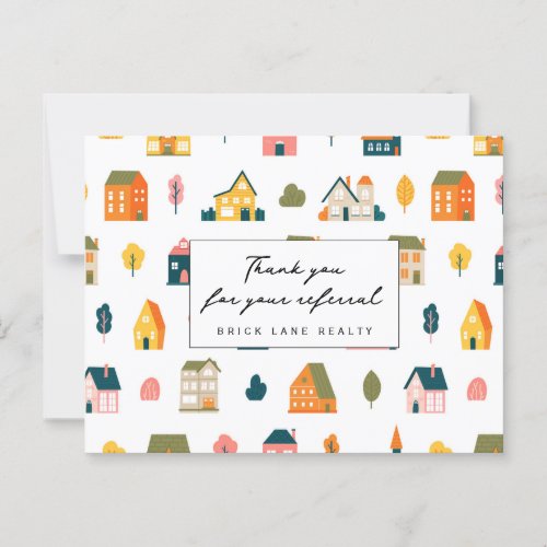 Real Estate Referral Thank You Houses Postcard