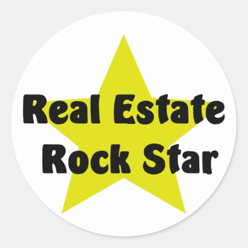 Real Estate Rock Star Classic Round Sticker