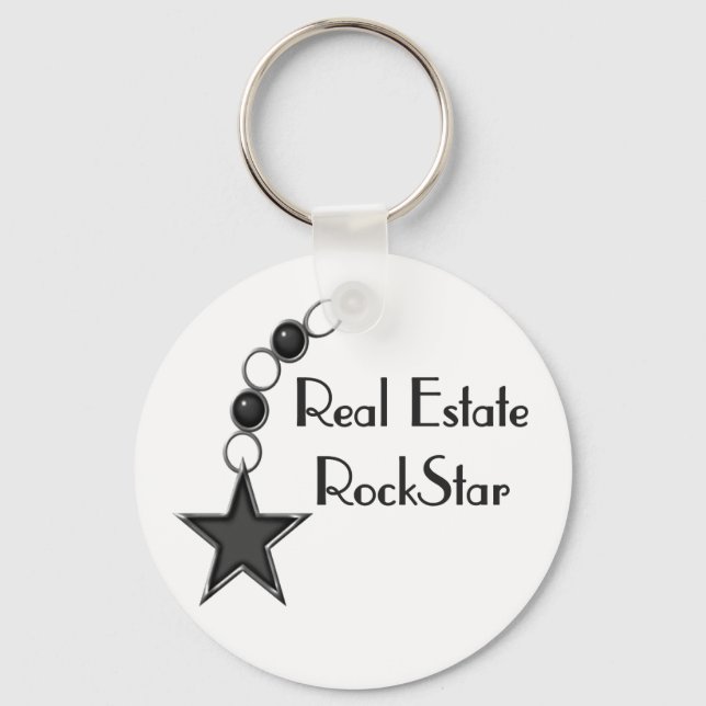 Real Estate Rock Star Keychain (Front)