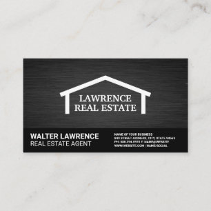 Real Estate Roof Top Logo Sleek Background Business Card