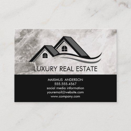 Real Estate Roof Top Marble Business Card