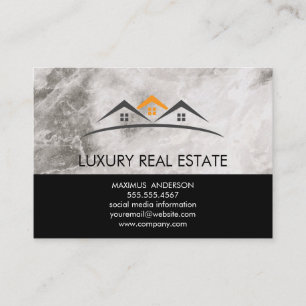 Real Estate Roof Top   Marble Trim   Lux Business Card