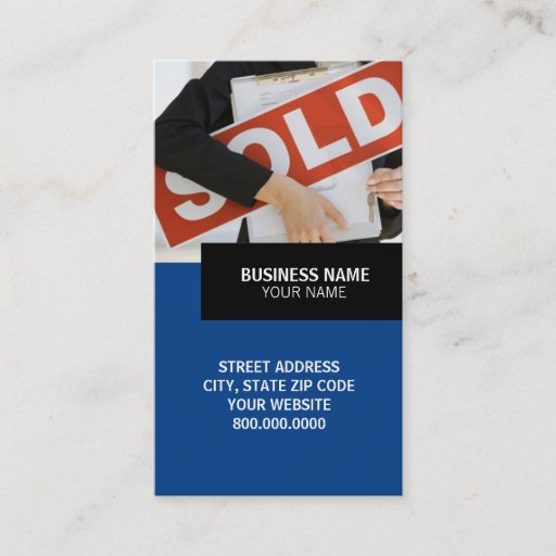 Customizable Real Estate Sales Business Card