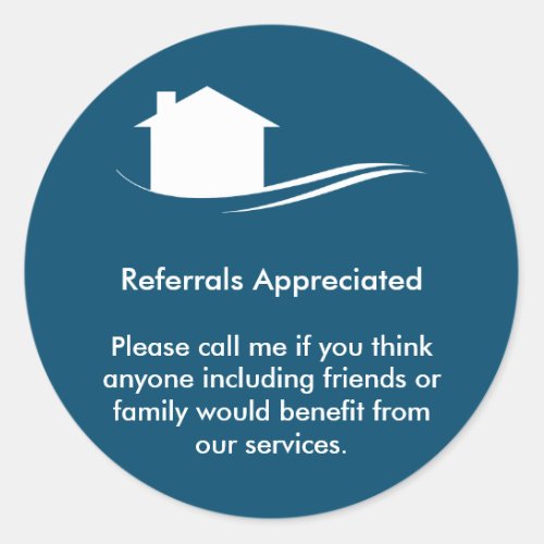 Real Estate Services Referral Appreciation Classic Round Sticker