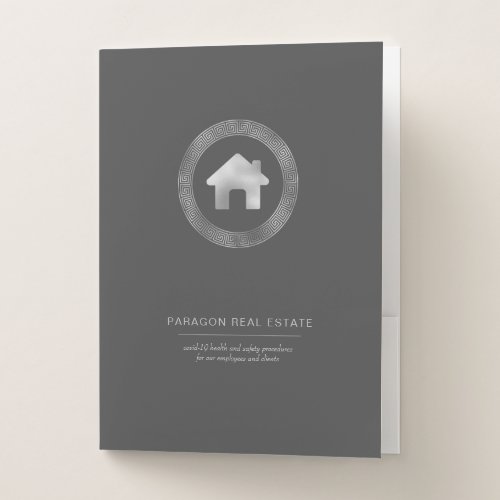 Real Estate Silver House Gray Organizing Pocket Folder