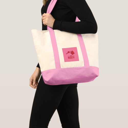 Real Estate Simple Pink Logo Branded  Tote Bag